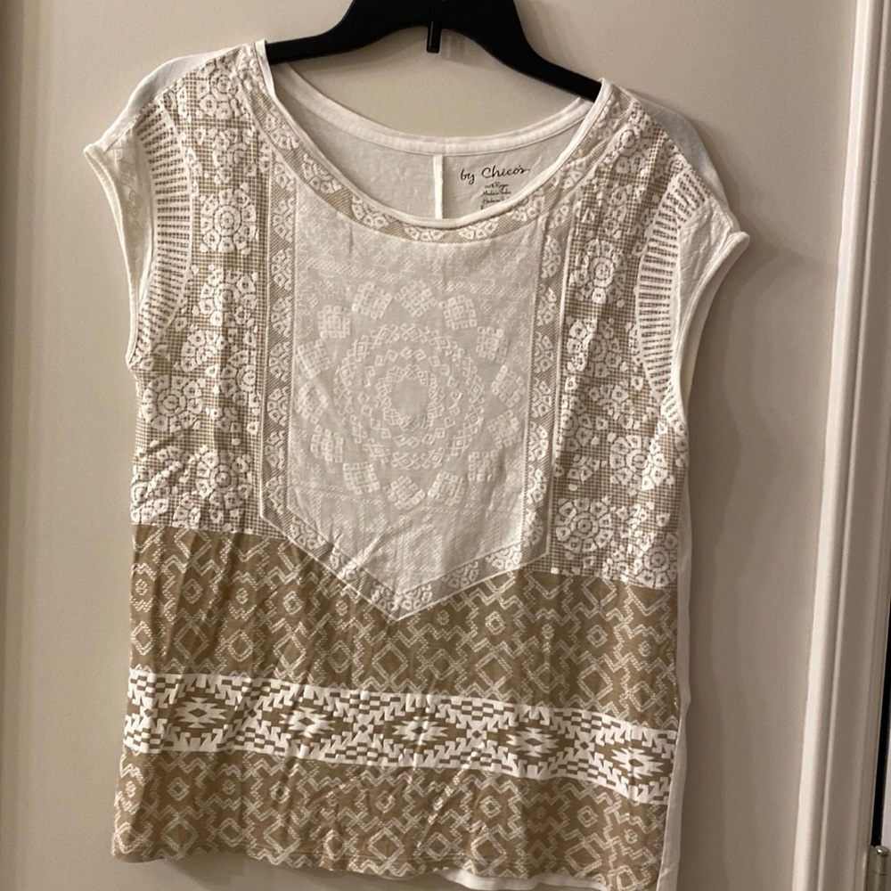 Chico’s Cream and Khaki Top